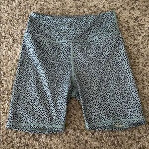 Mint leopard biker shorts